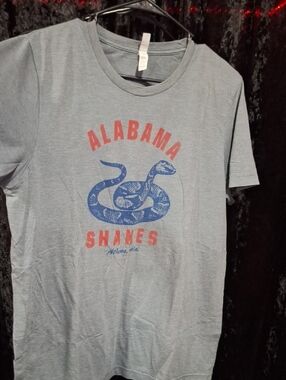 Alabama Shakes Graphic Tee - Light Blue with Red & Blue Print